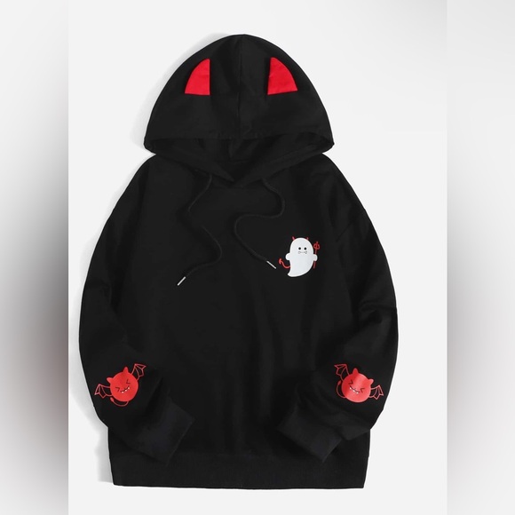 ROMWE Sweaters - ROMWE Ghost Graphic Hoodie